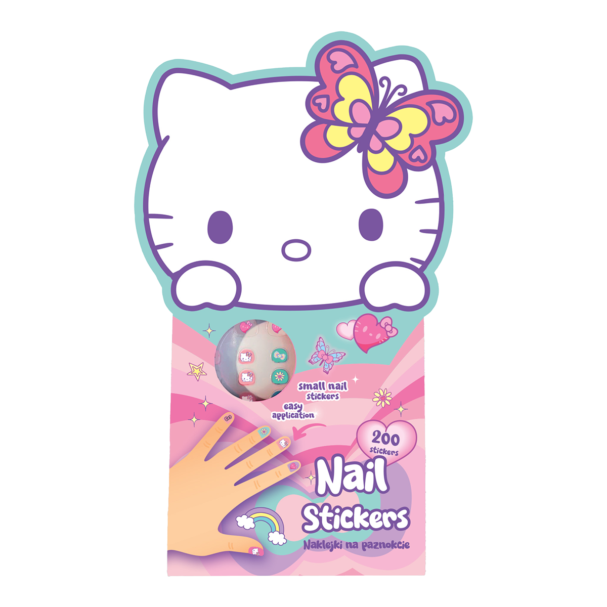 Colorino αυτοκόλλητα νυχιών Hello Kitty, 200 τμχ, διάφορα χρώματα
