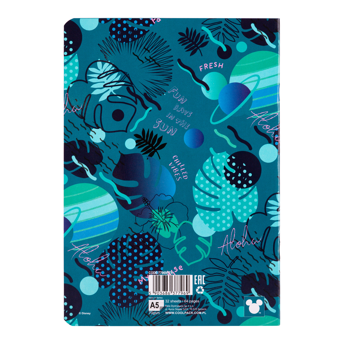 Colorino ριγέ τετράδιο Stitch A5, 32 φύλλα
