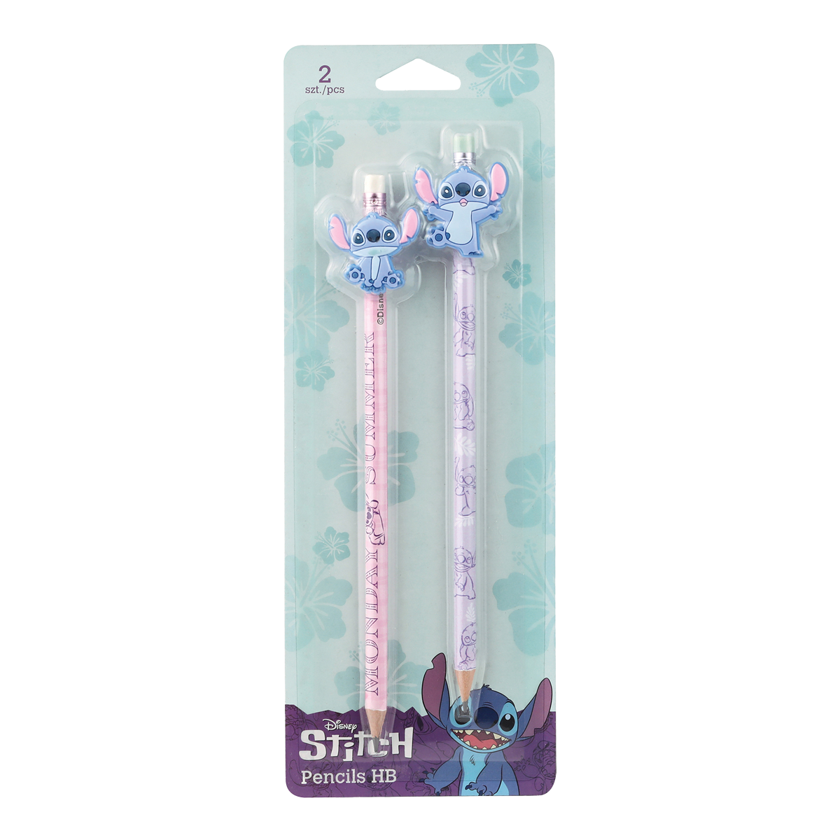 Colorino σετ μολύβια Stitch Pastel 3, στρογγυλά με γόμα