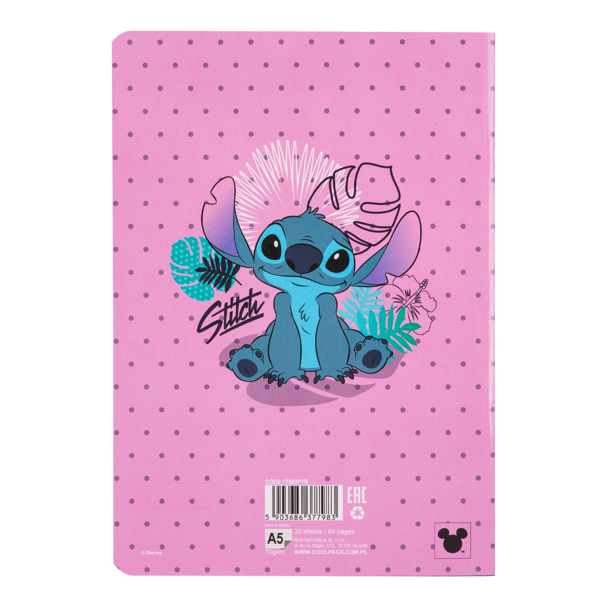 Colorino τετράδιο σημειώσεων Stitch 3, A5, 32 φύλλα, ριγέ