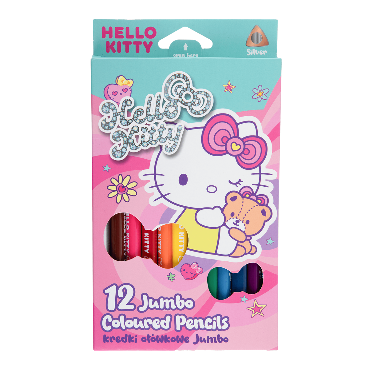 Colorino ξυλομπογιές τριγωνικές JUMBO, Hello Kitty, 12 χρώματα