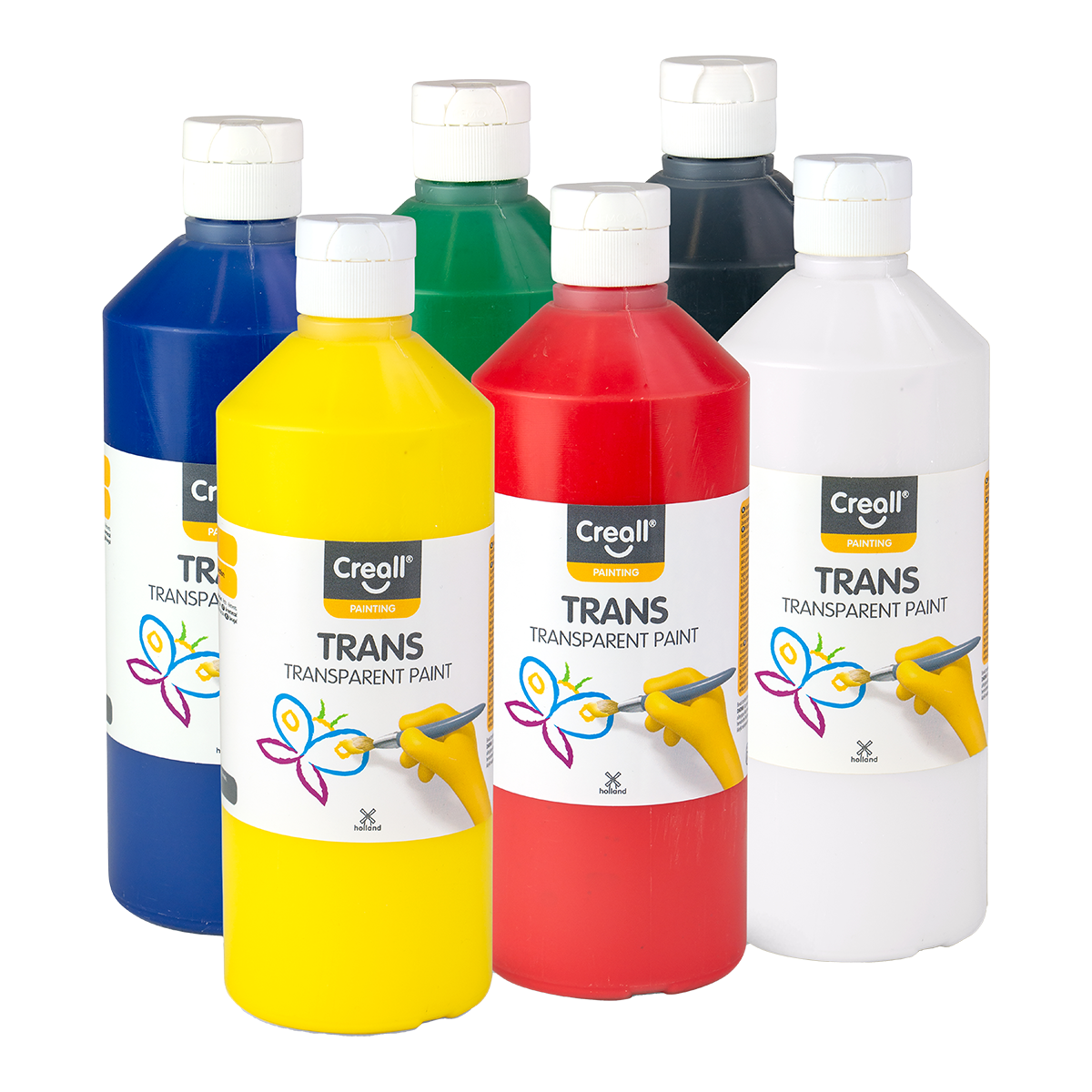 Creall σετ διάφανων χρωμάτων Trans, 6 × 500 ml