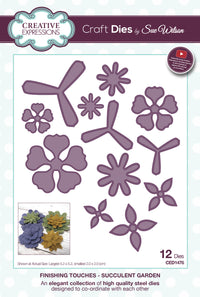 CREATIVE EXPRESSIONS Μεταλλικές μήτρες κοπής και ανάγλυφου Succulent Garden 12 τμχ