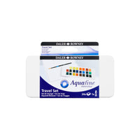 DALER ROWNEY Aquafine σετ ακουαρέλας ταξιδιού 24 μισές παλέτες με πινέλο