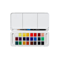 DALER ROWNEY Aquafine σετ ακουαρέλας ταξιδιού 24 μισές παλέτες με πινέλο