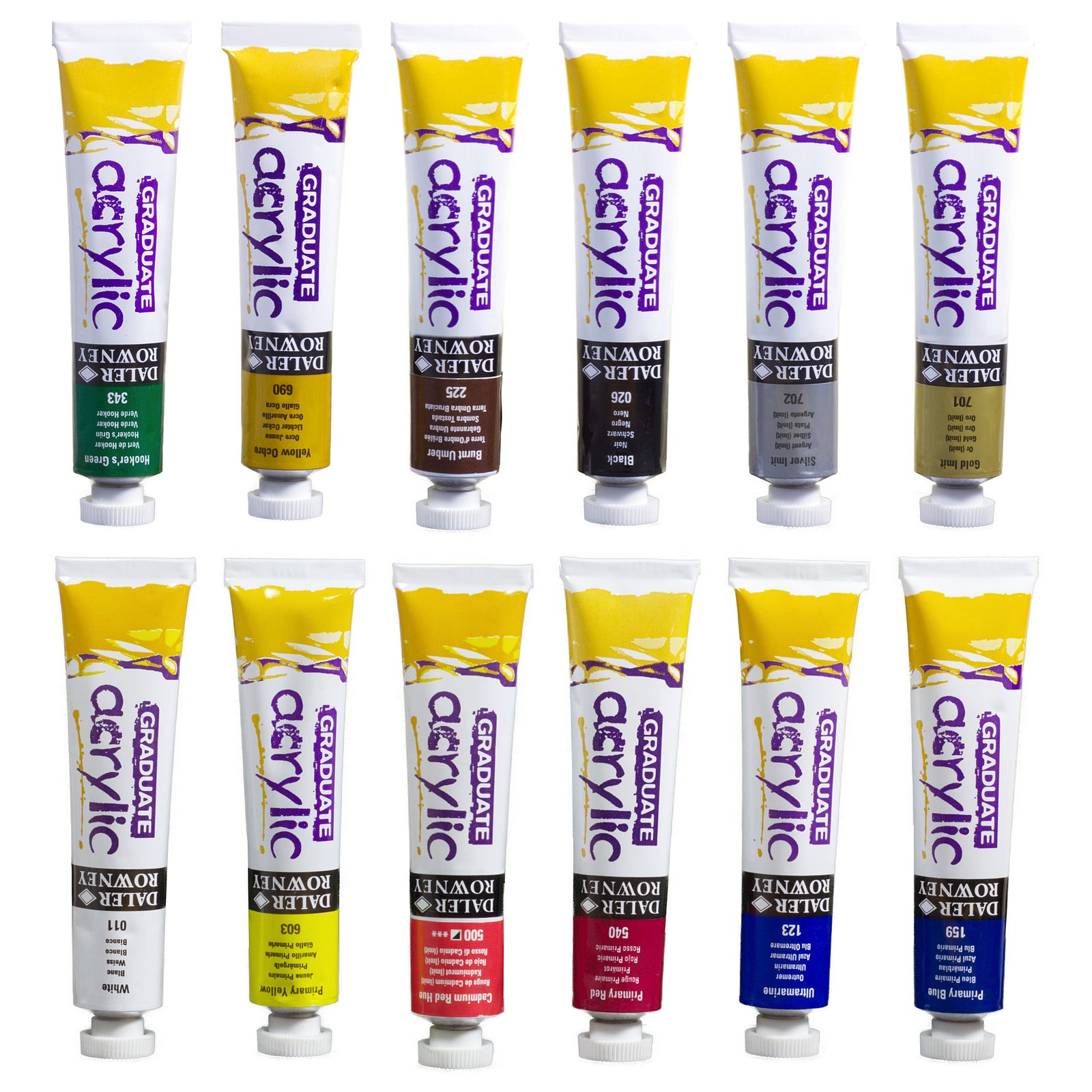 DALER ROWNEY Graduate σετ ακρυλικών χρωμάτων 12 x 22 ml