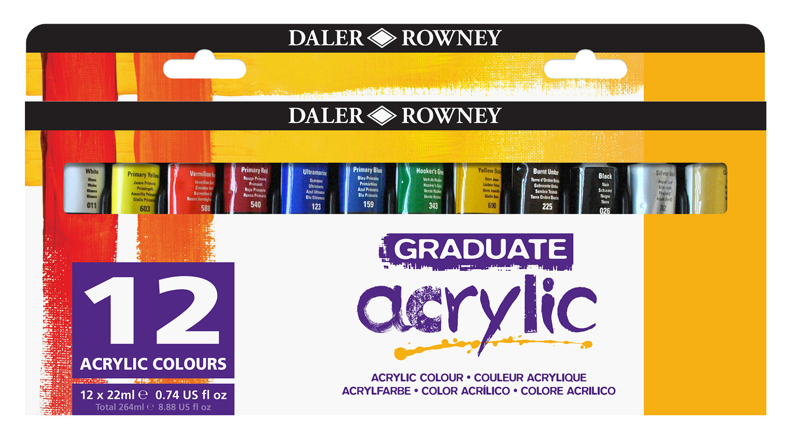 DALER ROWNEY Graduate σετ ακρυλικών χρωμάτων 12 x 22 ml