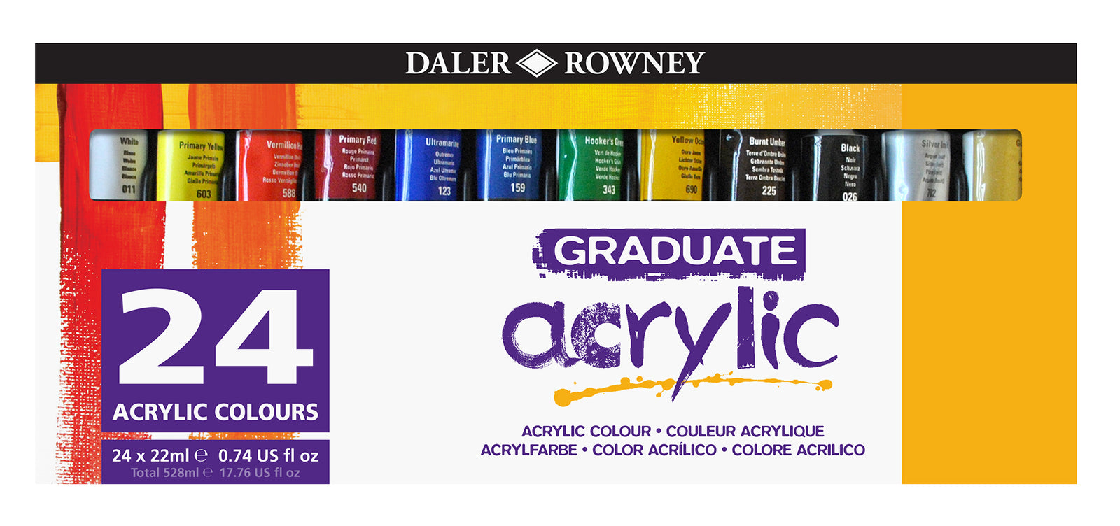 Σετ ακρυλικών χρωμάτων DALER ROWNEY Graduate 24 x 22 ml