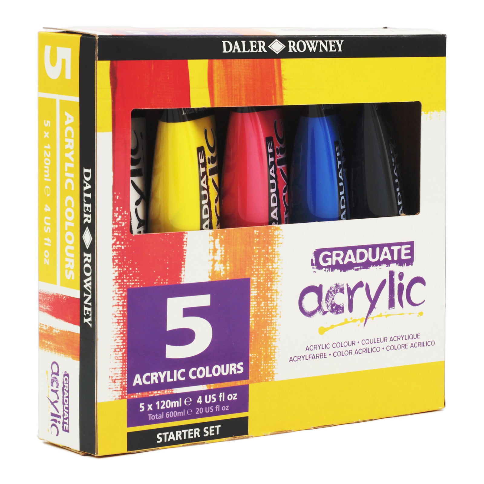 DALER ROWNEY Graduate σετ ακρυλικών χρωμάτων 5 x 120 ml