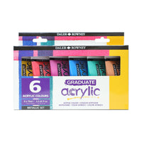DALER ROWNEY D&R Graduate σετ μεταλλικά ακρυλικά χρώματα 6 x 75 ml
