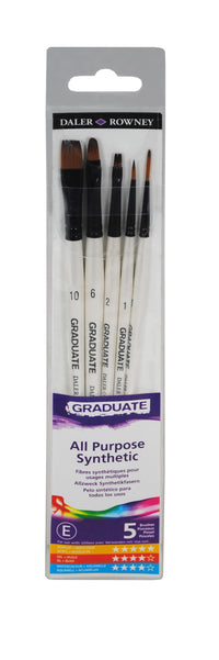 Σετ συνθετικών πινέλων γενικής χρήσης DALER ROWNEY Graduate – 5 τμχ