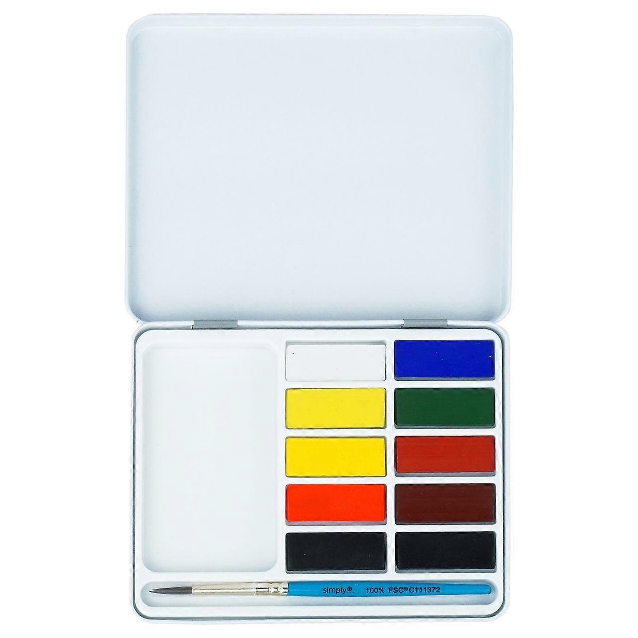 DALER ROWNEY Simply σετ ακουαρέλας 10 μισές παλέτες με πινέλο