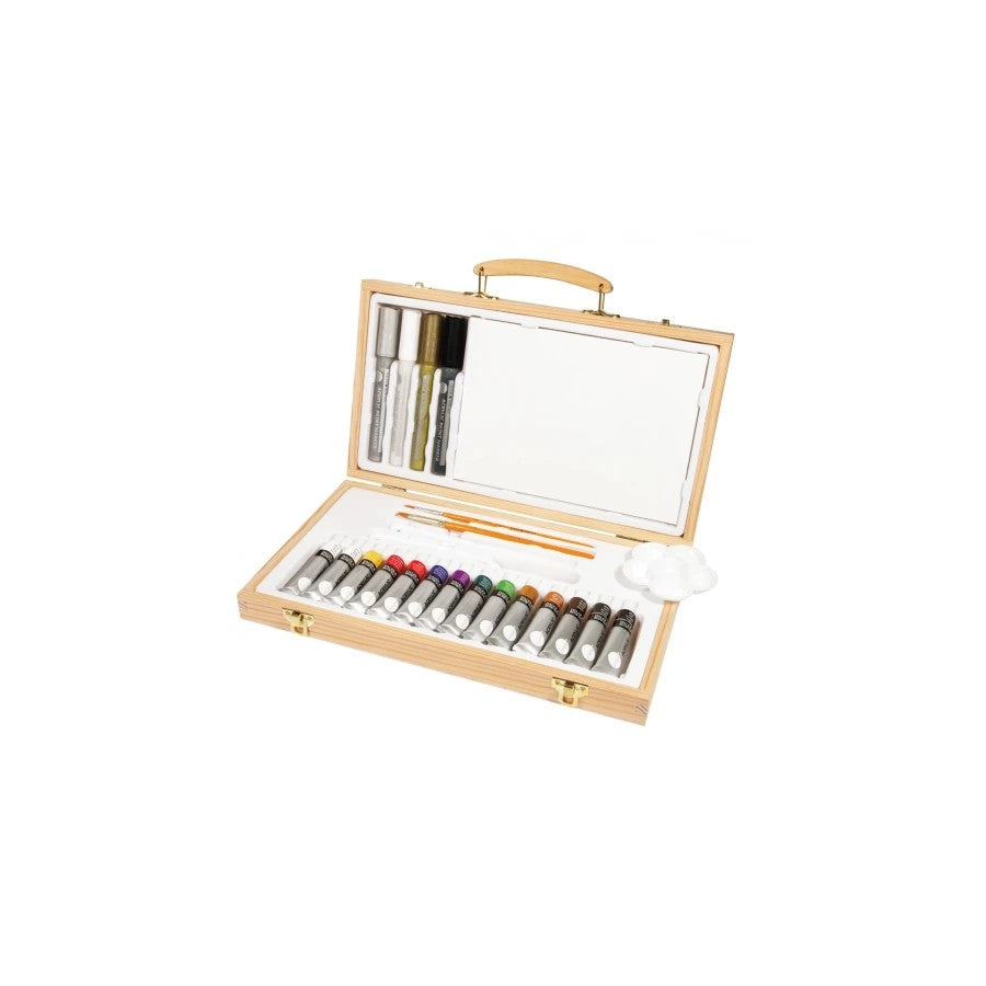 DALER ROWNEY Simply σετ ακρυλικών χρωμάτων σε ξύλινη κασετίνα 26 τμχ