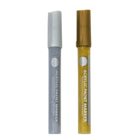 DALER ROWNEY Simply σετ μαρκαδόροι ακρυλικού χρυσό και ασημί 2 τμχ