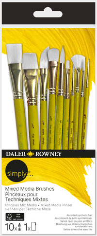 DALER ROWNEY Simply σετ πινέλων mixed media διάφορα σχήματα 10 τμχ