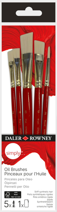 DALER ROWNEY D&R Simply σετ πινέλων για λάδι 5 τμχ