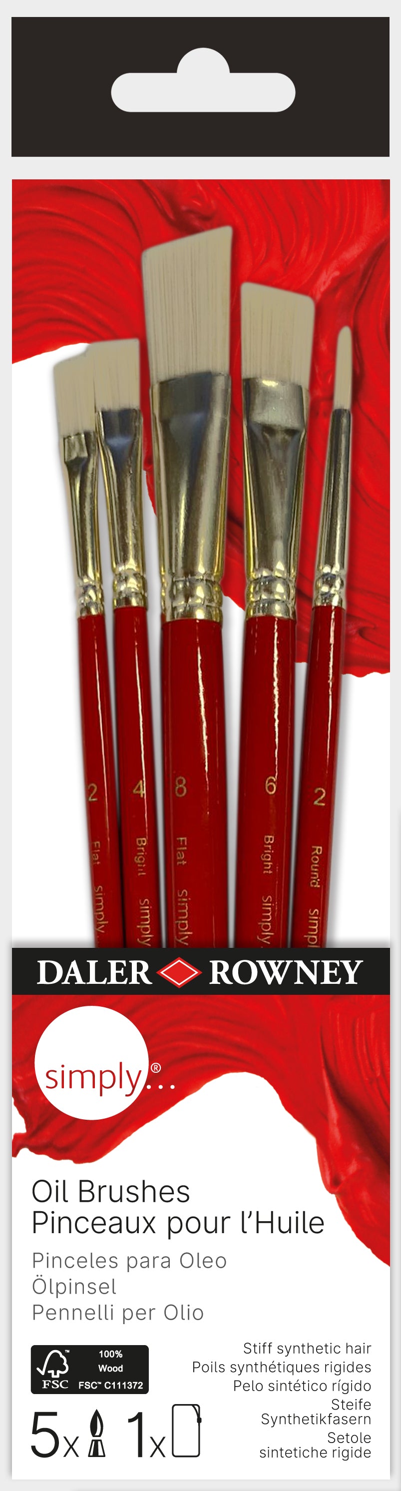 DALER ROWNEY D&R Simply σετ πινέλων για λάδι 5 τμχ