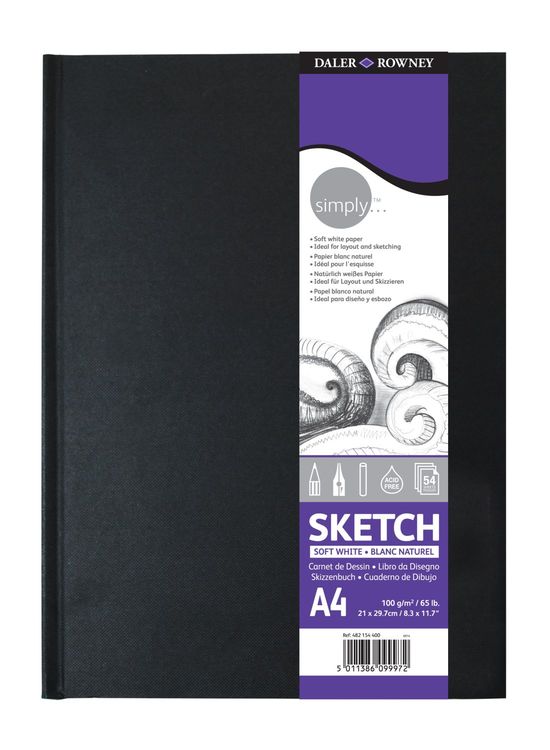 Μπλοκ σχεδίου DALER ROWNEY Simply έξτρα λευκό 100 g A4 54 φύλλα βιβλιοδεσία