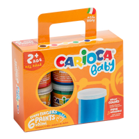 Δακτυλομπογιές Carioca Baby 2+, σε χάρτινο βαλιτσάκι, 6 × 80 ml