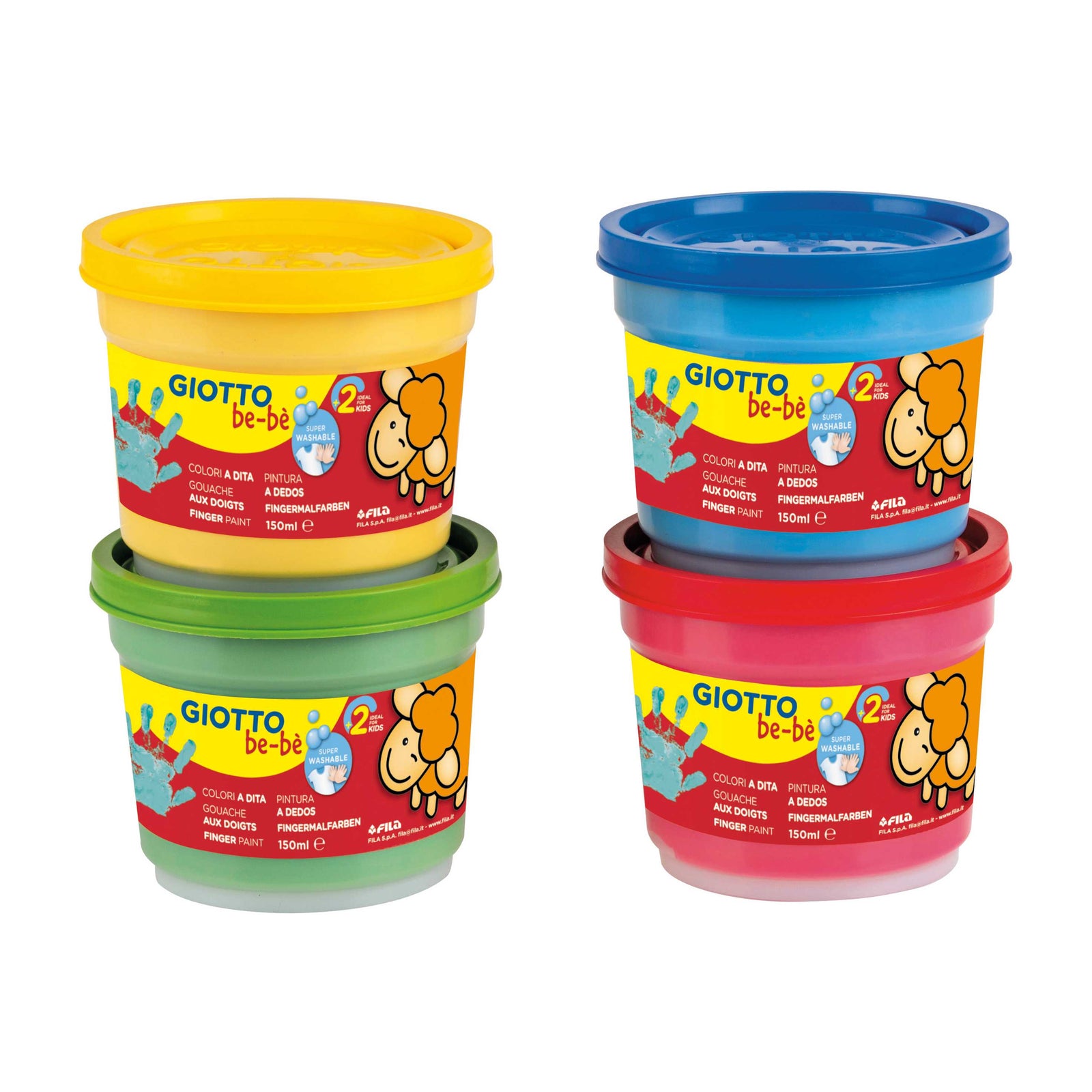 Δακτυλομπογιές GIOTTO be-bè 4 x 150 ml