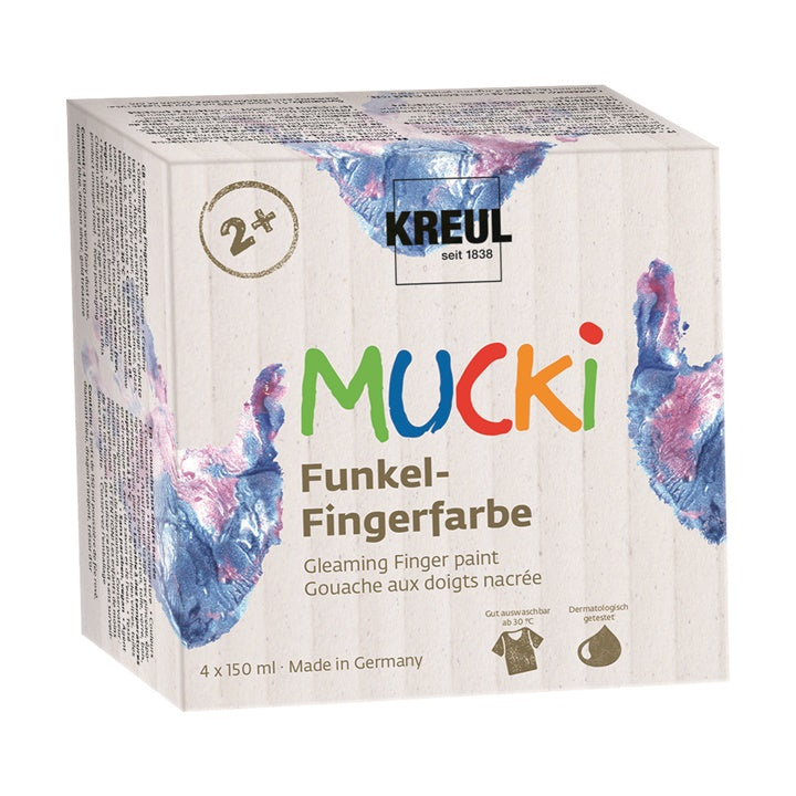 Δακτυλομπογιες γυαλιστερες 150 ml MUCKI - σετ 4 x 150 ml
