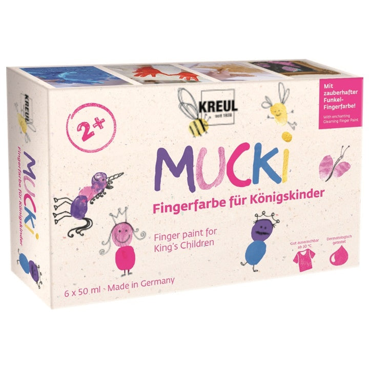 Δακτυλομπογιές MUCKI για κορίτσια - KREUL σετ 6 x 50 ml