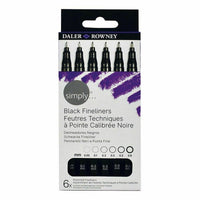 DALER ROWNEY D&R Simply σετ μαρκαδοράκια liner 0,05 έως 0,8 mm