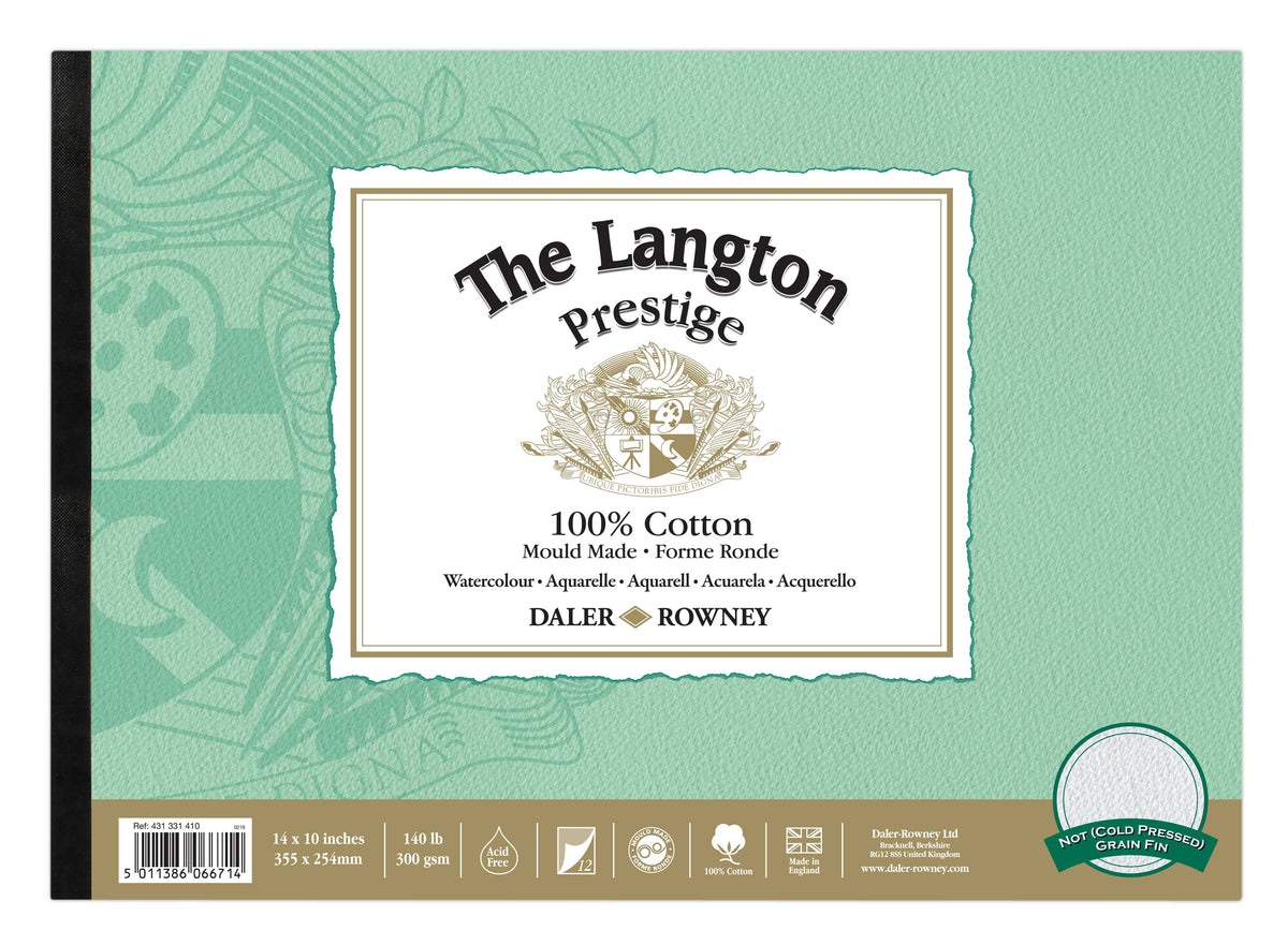 DALER ROWNEY The Langton Prestige μπλοκ ακουαρέλας CP Natural White 300 g 12φ 25,4 x 35,6 cm – CP Natural White 300 g 12L 25,4 x 35,6 cm