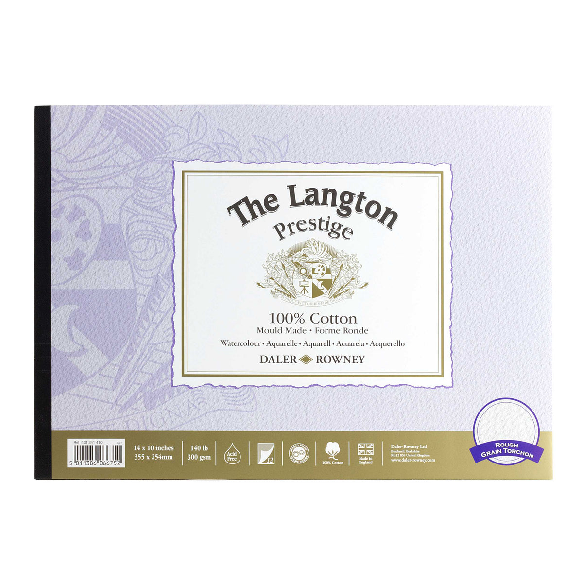 DALER ROWNEY The Langton Prestige μπλοκ ακουαρέλας CP Natural White 300 g 12φ 25,4 x 35,6 cm – R Natural White 300 g - 12 listov - 25,4 x 35,6 cm