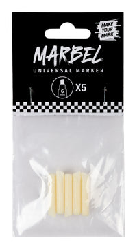 Ανταλλακτικές μύτες για μαρκαδόρους DARWI Marbel 6 mm – 5 τμχ