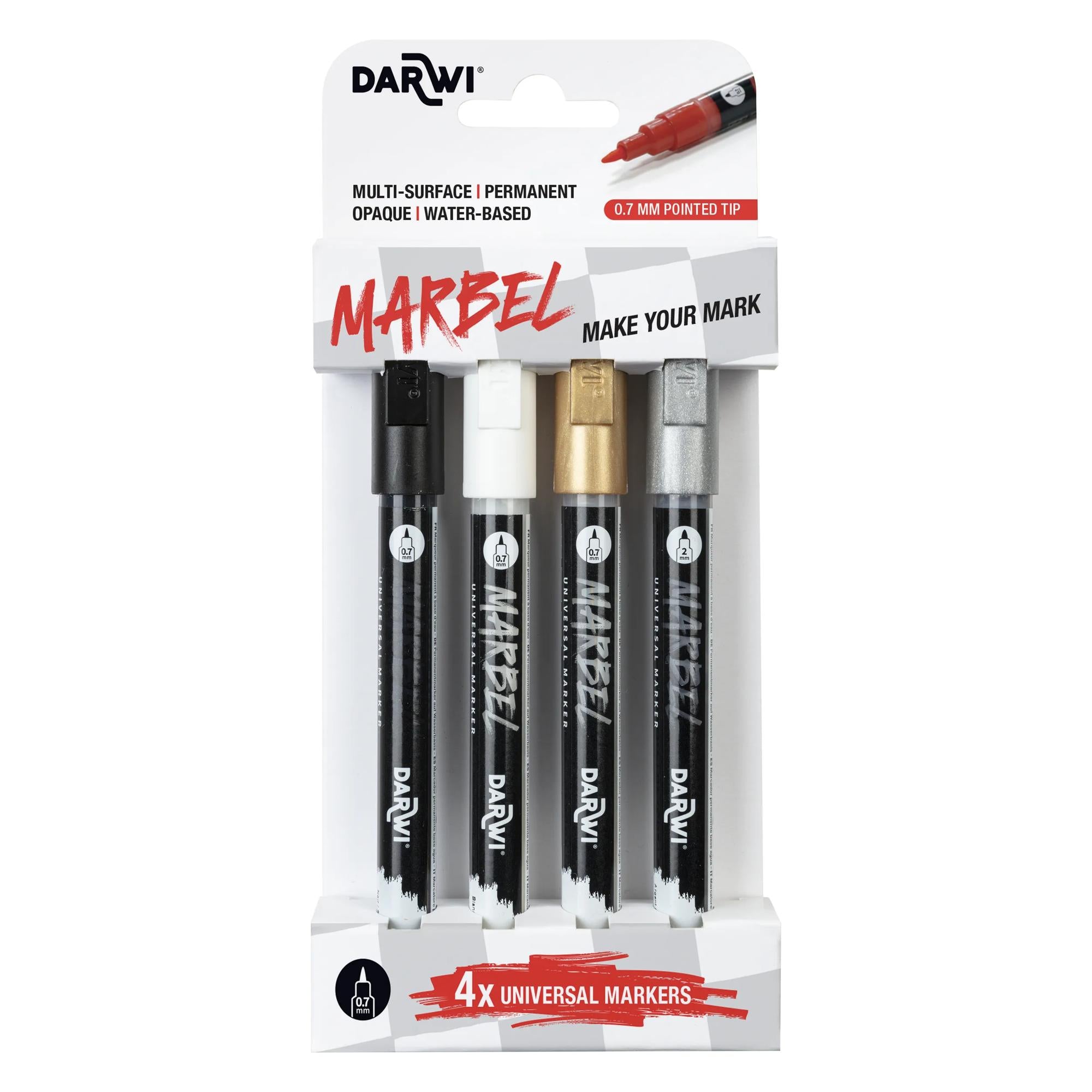 DARWI Marbel σετ μαρκαδόροι ακρυλικού 0,7 mm Basic