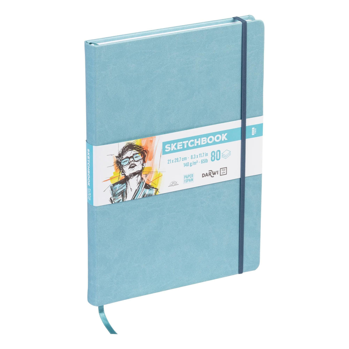 DARWI μπλοκ σχεδίου Soft Blue A4 140 g/m² 80 φύλλα