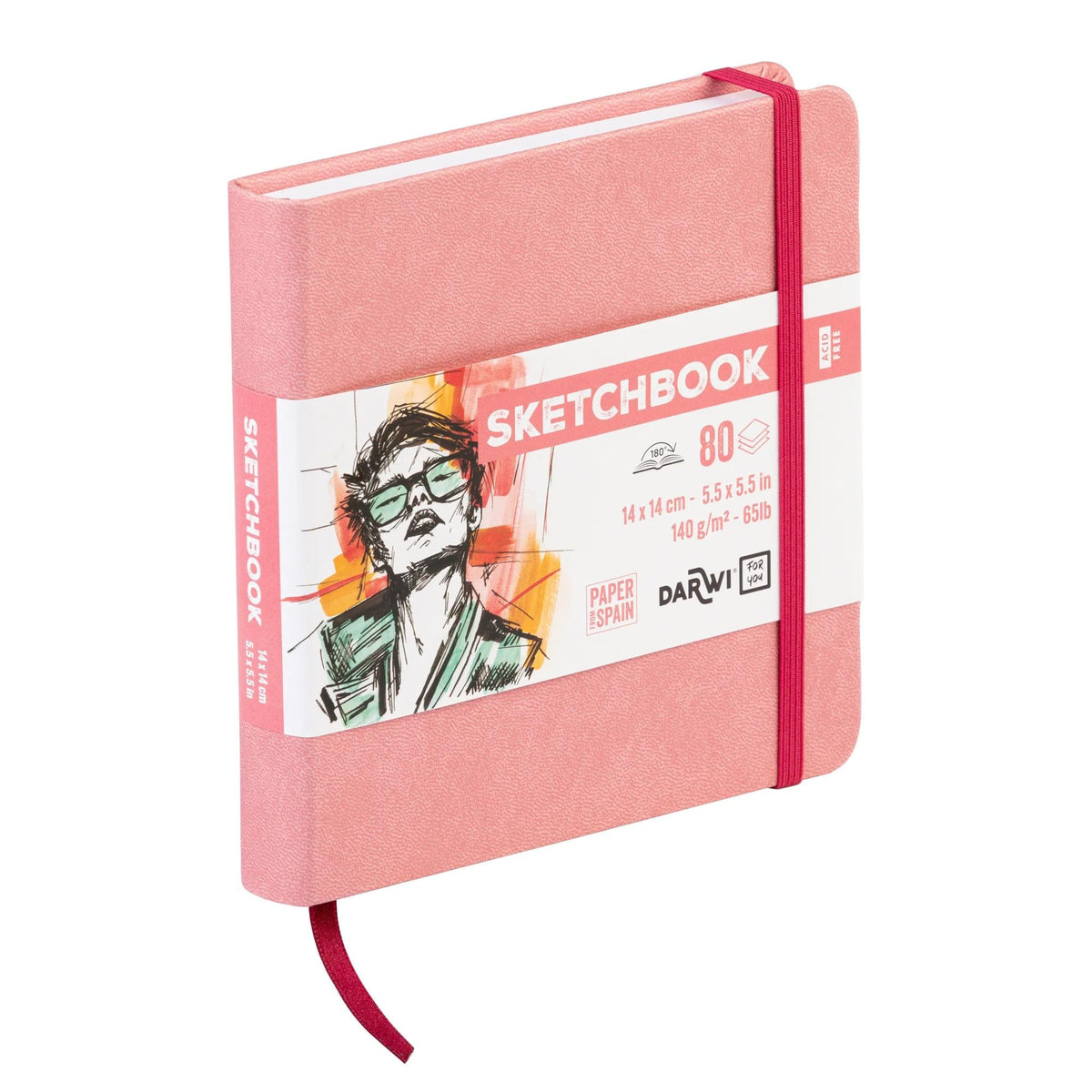 DARWI μπλοκ σχεδίου Soft Pink 14 x 14 cm 140 g 80φύλλα