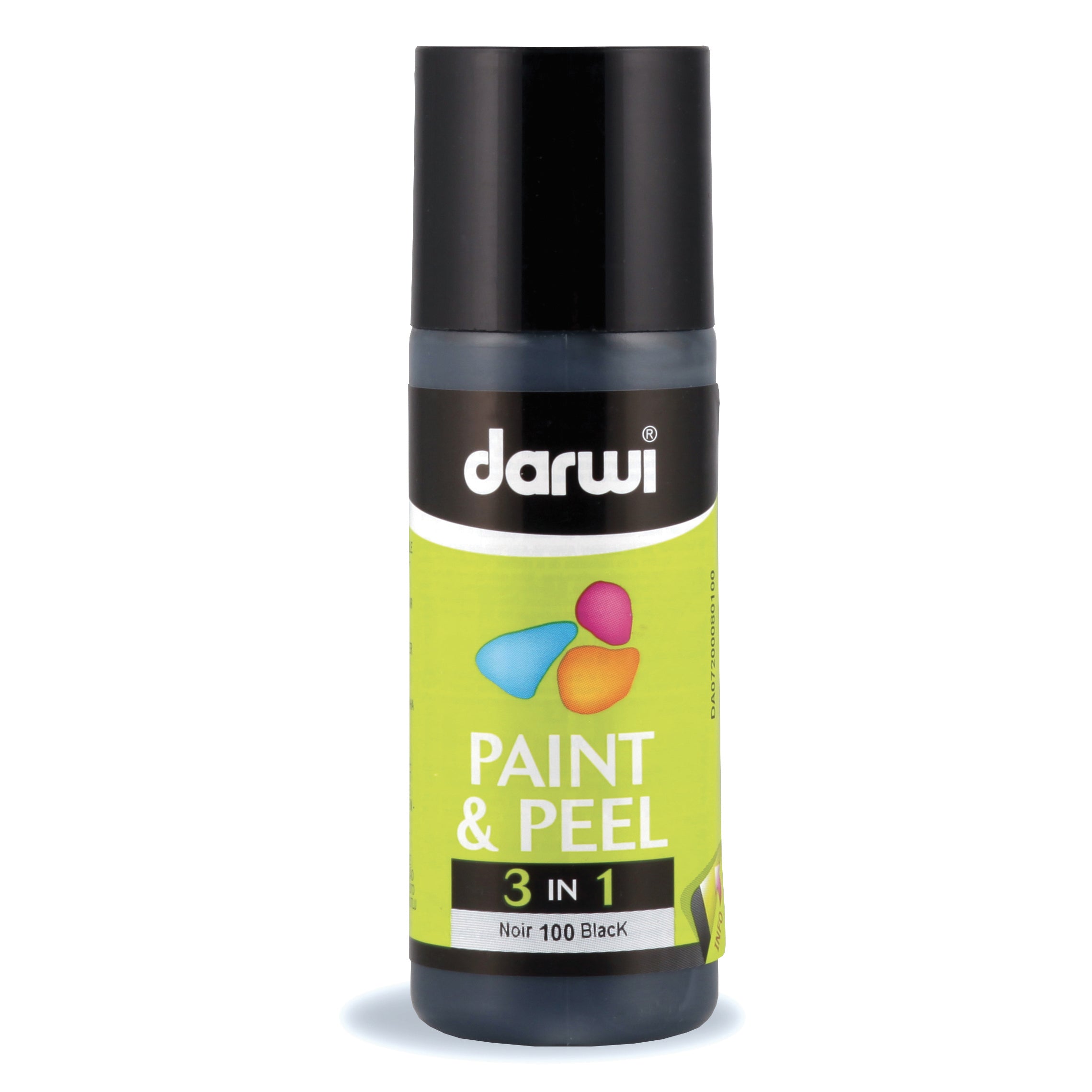 Αποκολλούμενο χρώμα γυαλιού DARWI Paint & Peel 3σε1 80 ml – μαύρο