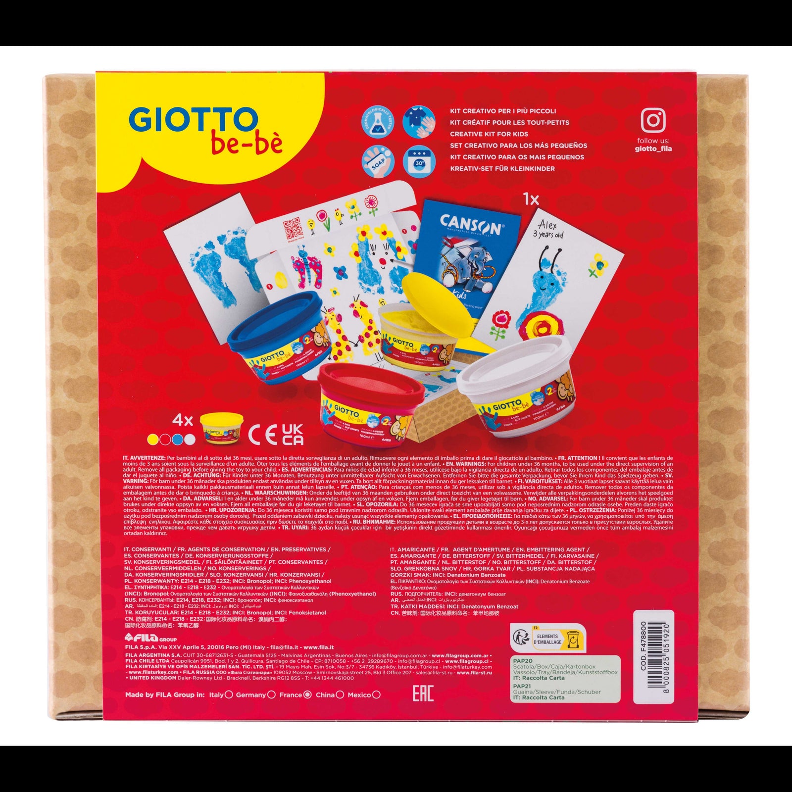 Δημιουργικό σετ GIOTTO be-bè My Little Feet για αποτυπώματα χεριών και ποδιών – 5 τμχ