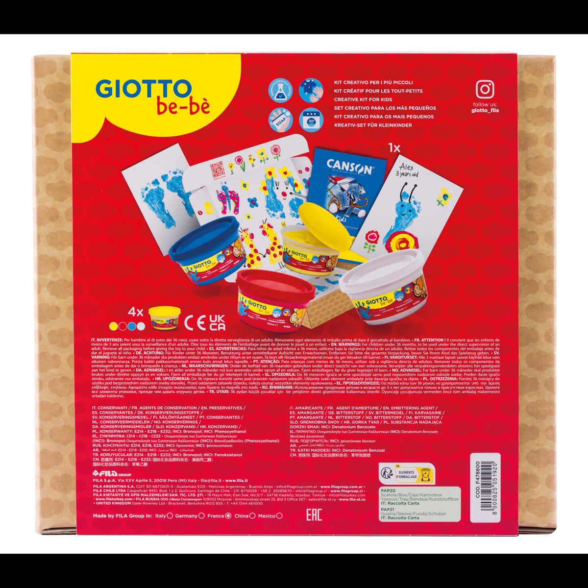 Δημιουργικό σετ GIOTTO be-bè My Little Feet για αποτυπώματα χεριών και ποδιών – 5 τμχ