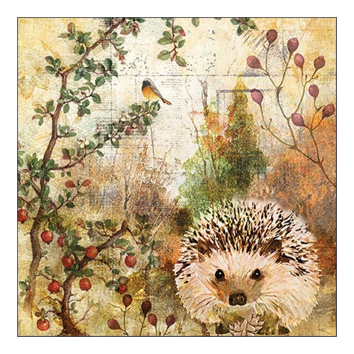 Εκο χαρτοπετσέτες για ντεκουπάζ - Autumn Hedgehog - 1 τεμ