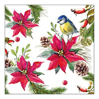 Εκο χαρτοπετσέτες για ντεκουπάζ Bird on Poinsettia - 1 τεμ
