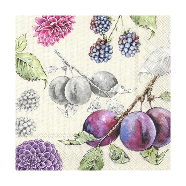Εκο χαρτοπετσέτες για ντεκουπάζ - Delicious Plums - 1 τεμ