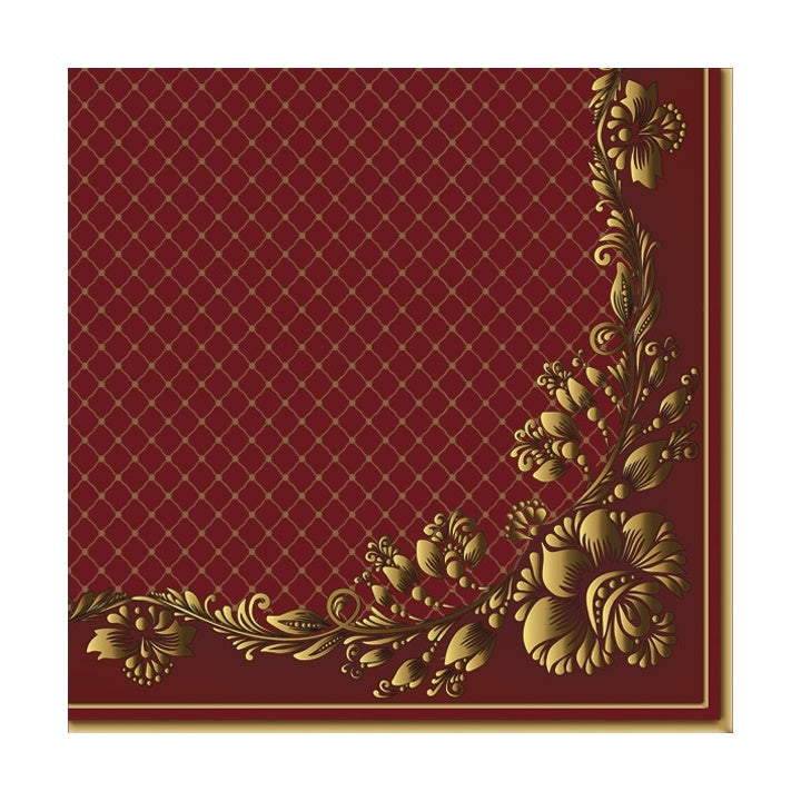 ΕΚΟ Χαρτοπετσέτες για ντεκουπάζ Gold Frame and Net on Crimson - 1 τεμάχιο