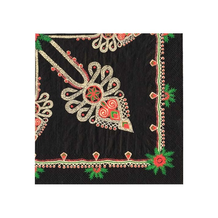 Εκο χαρτοπετσέτες για ντεκουπάζ Parzenica Pattern Black - 1 τεμάχιο