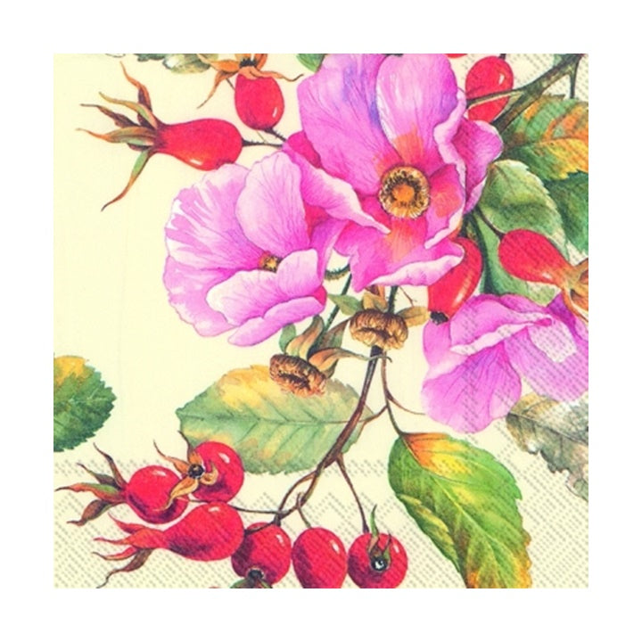 Εκο χαρτοπετσέτες για ντεκουπάζ Wild Rose - 1 τεμάχιο