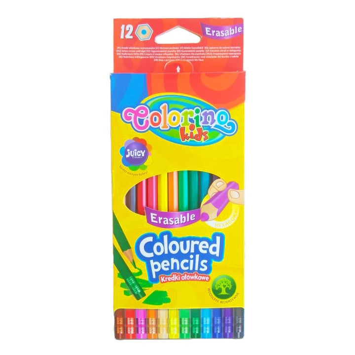 Εξαγωνικά μολύβια Colorino με γόμα