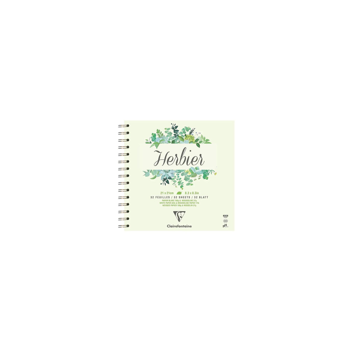 Φυτολόγιο CLAIREFONTAINE 180 g/m² 21 x 21 cm - 32 φύλλα