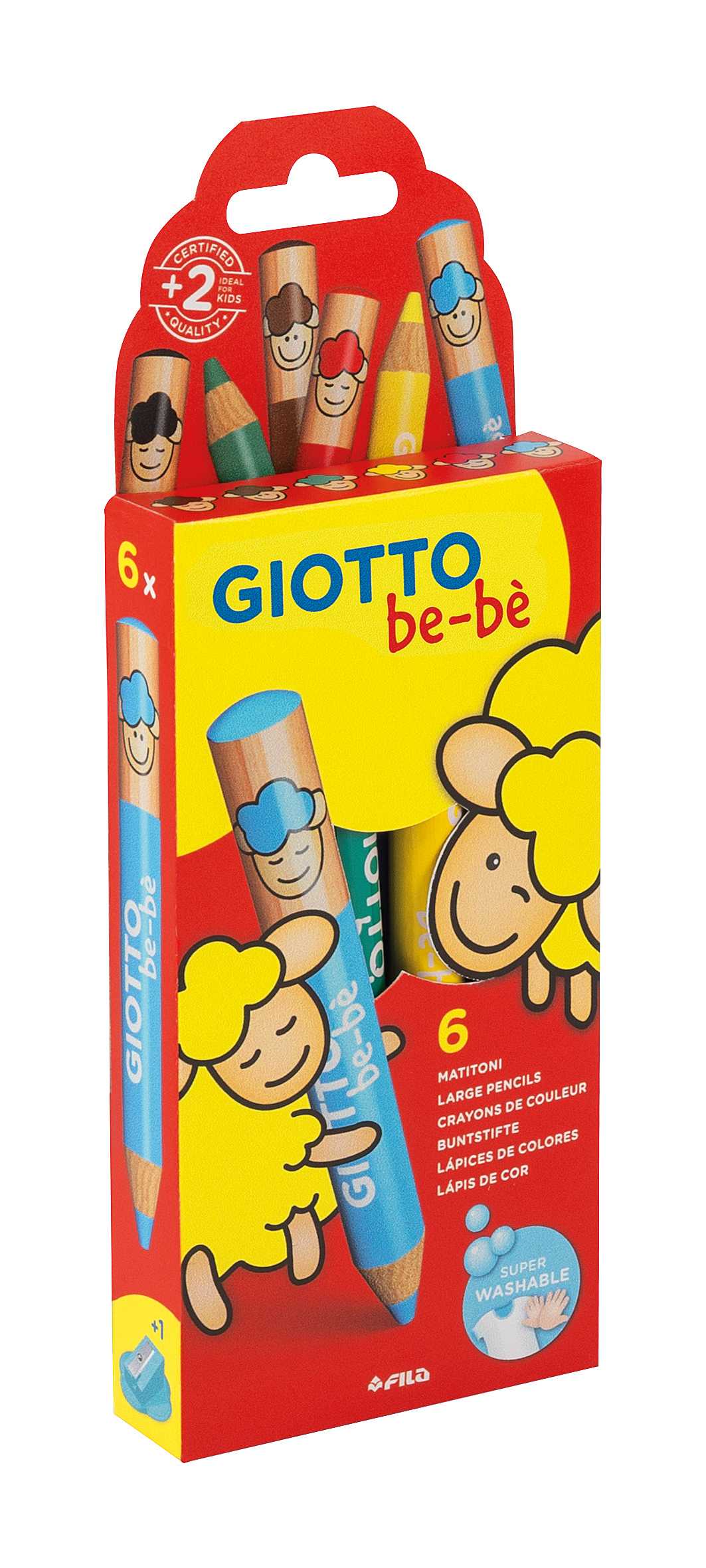 GIOTTO Be-Be χοντρές στρογγυλές ξυλομπογιές - σετ 6 χρωμάτων