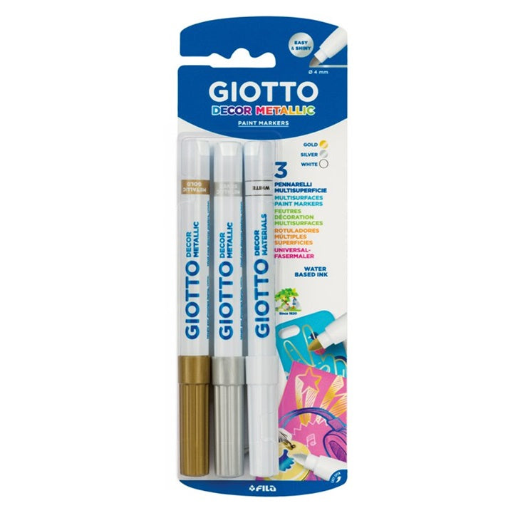Giotto Decor Μεταλλικοί διακοσμητικοί μαρκαδόροι 3 τμχ