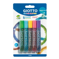 GIOTTO Glitter Glue κόλλα με γκλίτερ και κομφετί 5 x 10 g