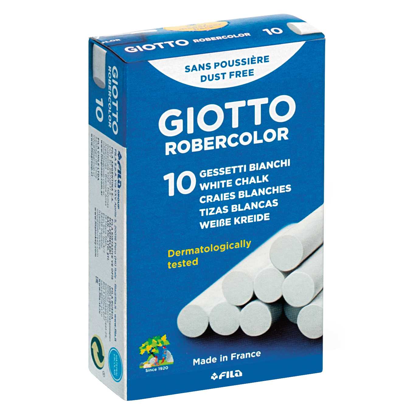 Λευκές κιμωλίες χωρίς σκόνη GIOTTO Robercolor 10 τμχ