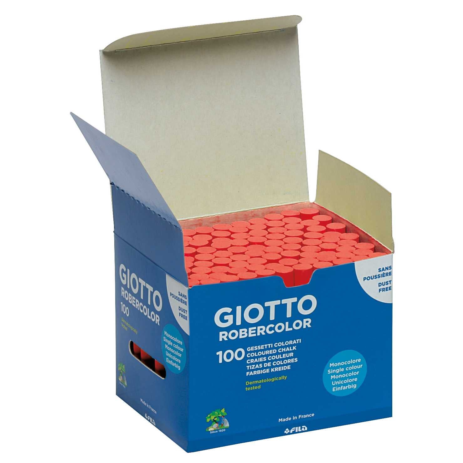 giotto robercolor κιμωλίες χωρίς σκόνη 100 τμχ – κόκκινο
