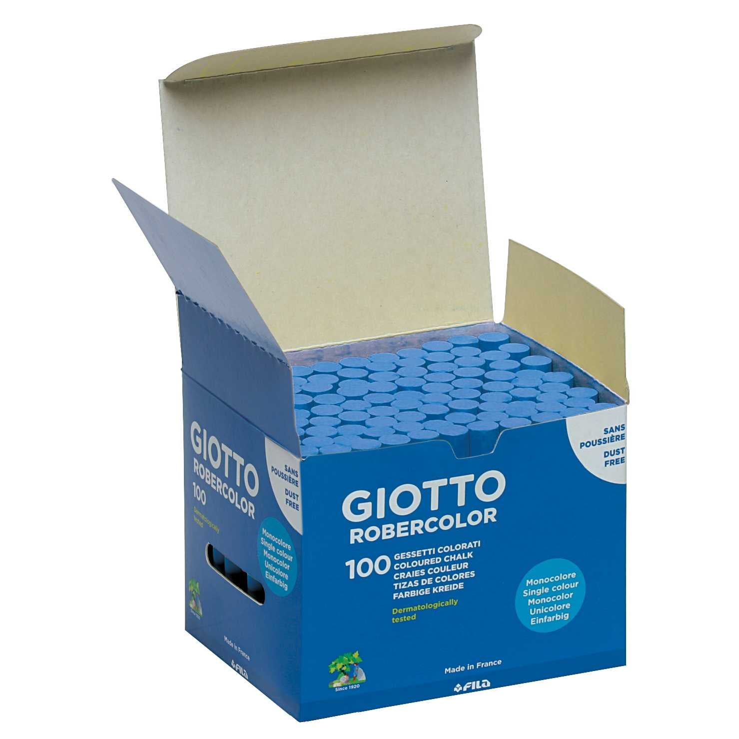 giotto robercolor κιμωλίες χωρίς σκόνη 100 τμχ – μπλε